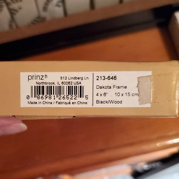 Prinz  Dakota Black Wood 4"x6" Photo Frame #213-646  New in Box - Picture 4 of 4